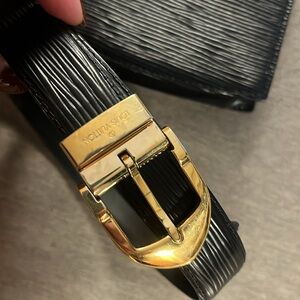 Genuine Louis Vuitton Epi Leather Belt Black XS